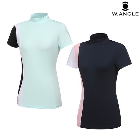 [와이드앵글] WWM21251 CF FIN FIT 배색 하이넥 티셔츠