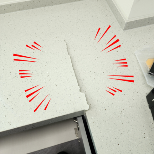 주방 싱크대 상판 크랙 수리 인조대리석 씽크대 깨짐 갈라짐 틈새 보수 구멍 타공 교체, 복원수리, 1개