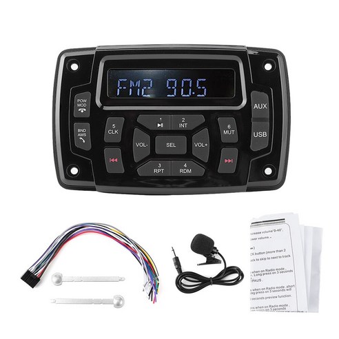 방수 해양 스테레오 라디오 12V 디지털 미디어 FM AM 수신기 보트 MP3 플레이어 USB 보조 입력 출력