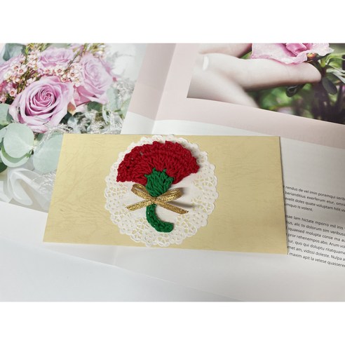 마음을 전하는 특별한 선물, 손뜨개 카네이션 봉투