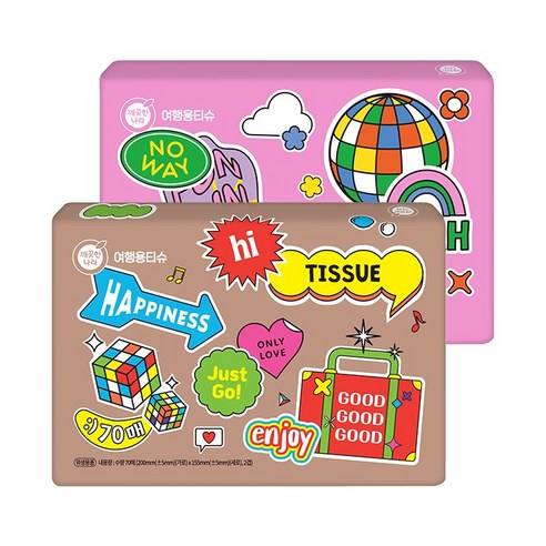 깨끗한나라 여행용티슈 70매 10팩, 10개, 70개입