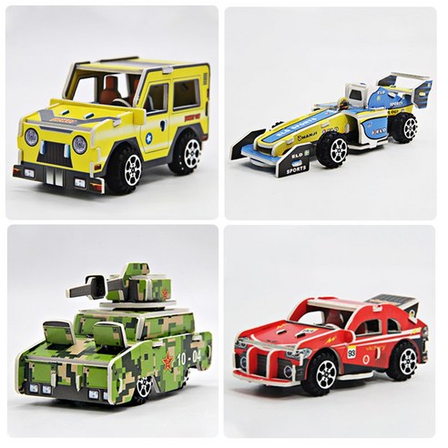 감성베베 종이 입체 자동차 퍼즐 풀백기능 3D 모형, B타입