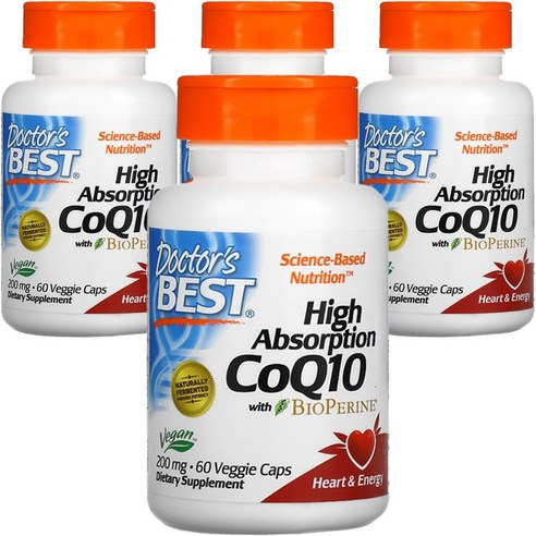 닥터스베스트 하이 앱솔션 CoQ10 200mg 베지 캡, 60정, 4개