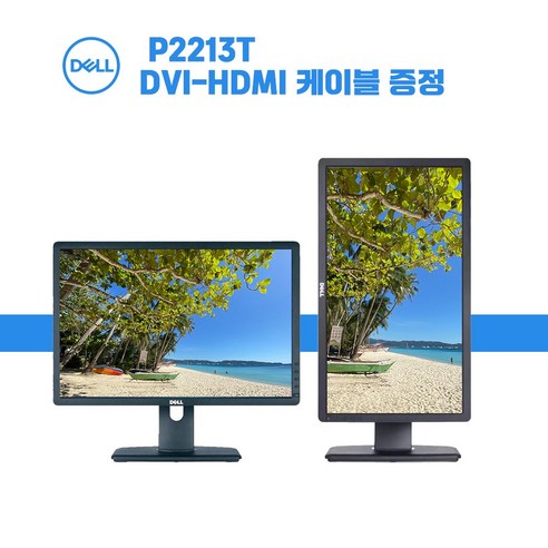 보조모니터 22인치 CCTV 사무용 세로모니터 델P2213T 가성비좋은 사무용 모니터 (주)림성