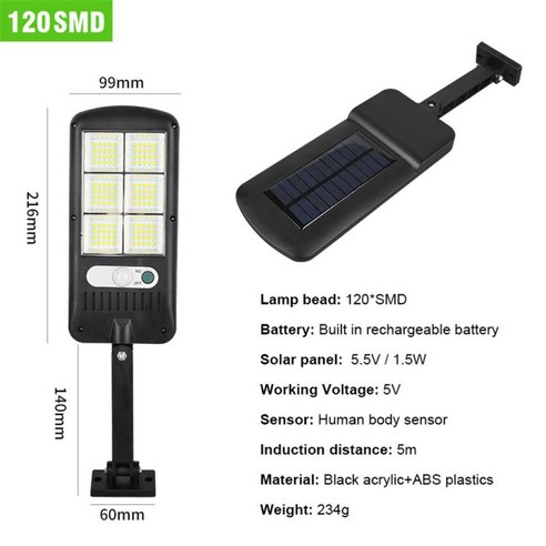 [KHTE]센서 스마트 원격 제어 라이저 야외 태양광 조명, non control_120SMD-2200mAh