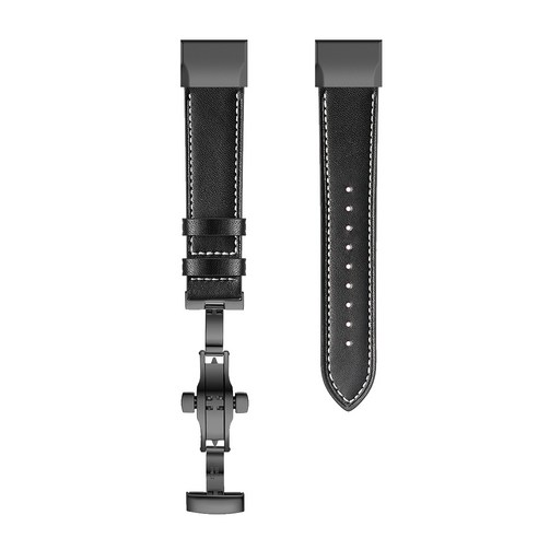 Garmin Fenix 6 6X Pro /fenix 5x Plus 3 hr 밴드 22mm 26mm 용 정품 가죽 스트랩 퀵 릴리스 TACTIX DELTA / MARQ 시계 밴드, 협동사, Black