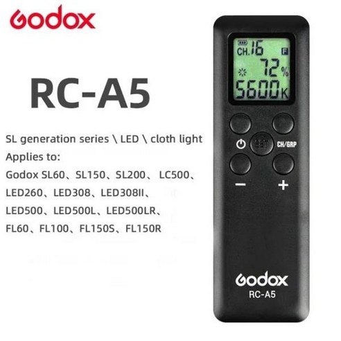 촬영 Godox 원격 컨트롤러 RC-A5 RC-A6 Led 비디오 조명 SL-60W SL-100W SL-150W SL-200W LEDP260C LED500 LED1000 LED50, [02] RC-A6, 03 RC-A6