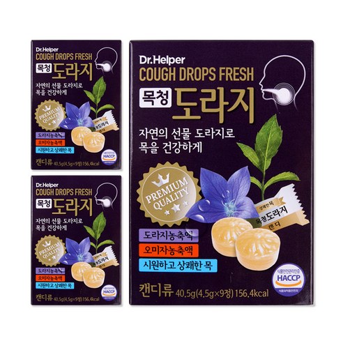 닥터헬퍼 목청 도라지 목캔디 9정, 40.5g, 3개