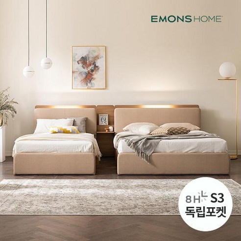 붙박이장 에몬스홈 시에론B 패밀리 침대 SS/Q 수납침대 모음, 시에론B 수납형 패밀리침대 Q+SS 8H S3매트 Best Top3