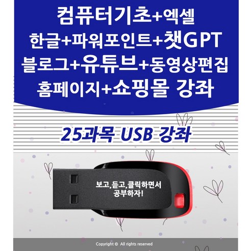 25종 컴퓨터기초 엑셀 기초 블로그 마케팅 만들기 홈페이지형 제작 챗GPT 유튜브 유튜버 프리미어 프로 동영상편집 인터넷 쇼핑몰 네이버 스마트스토어 판매자 교육