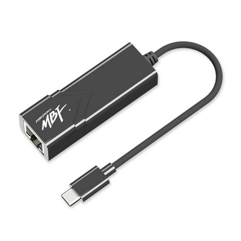 엠비에프 USB2.0 C타입 유선 랜카드 노트북용, MBF-CLAN20BK(블랙)