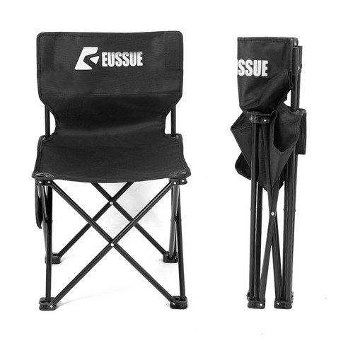 Brilliant 아웃도어 접이식 등받이 의자 캠핑 접이식 휴대용 낚시 의자 비치 의자, 블랙 사이즈
