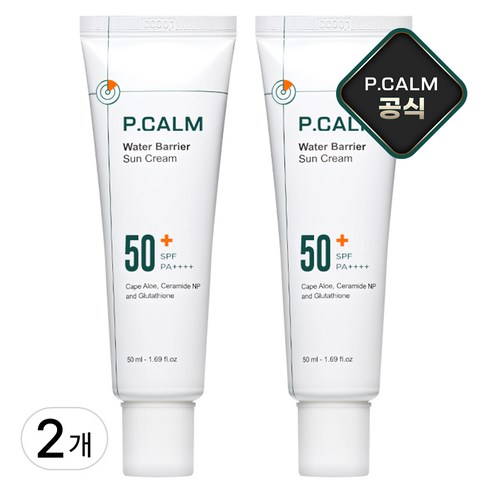 피캄 워터베리어 수분진정 선크림 SPF50+ PA++++, 50ml, 2개