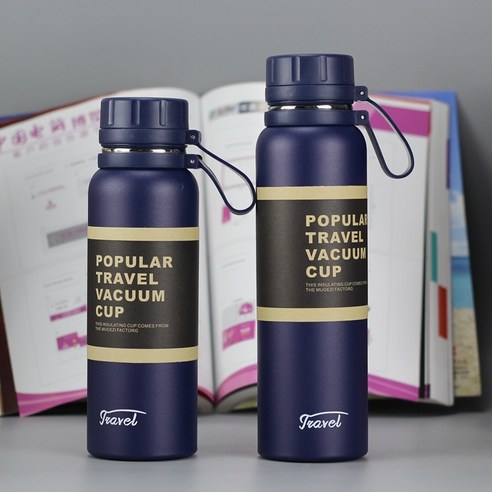ZZJJC 주전자 스테인리스 텀블러 아웃도어 주전자, 650ML, 푸른 색