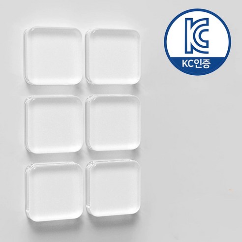 니즈팩 문쾅 방지 벽부착 실리콘 쿠션, 투명, 6개