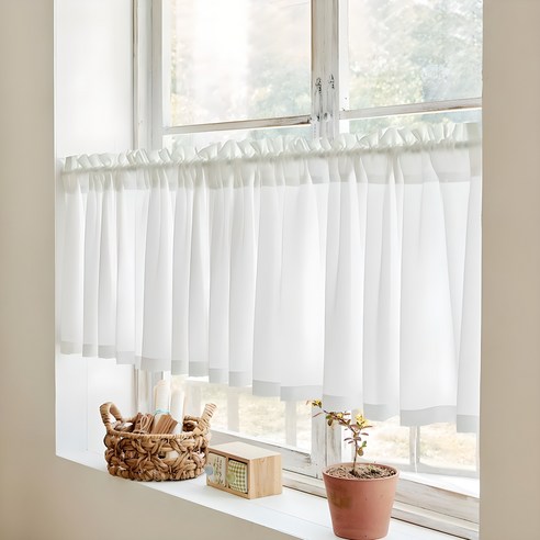 섬세한 아름다움으로 일상을 물들이는, 홈인홈 도톰 쉬폰 프릴 가리개 커튼 주방바란스커튼
