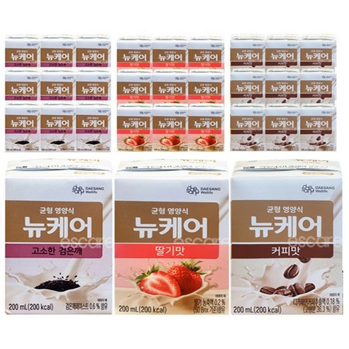 뉴케어 검은깨10팩+딸기맛10팩+커피맛10팩 일반 환자 영양식, 200ml 30팩, 30개