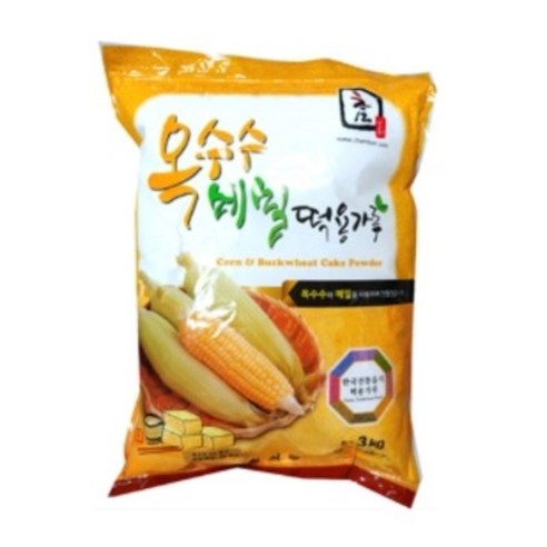옥수수 메밀 떡용 가루 3kg (옥수수 메밀 술빵) – 1개, 3kg 강원도옥수수막걸리