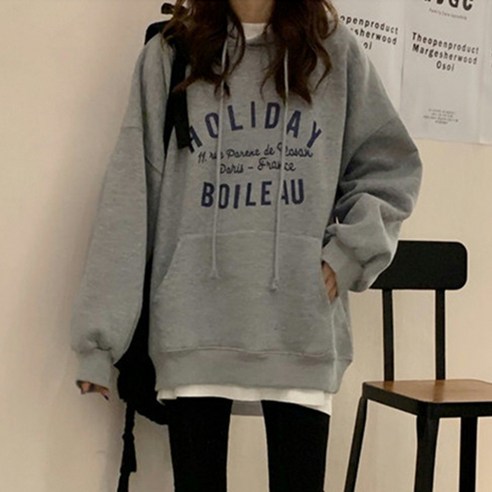 겨울용 오버핏 후드티