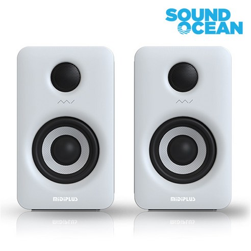 미디플러스 스튜디오 모니터 스피커 MIDIPLUS Studio Monitor PC-Fi Speakers, MI5 V2 White 블루투스 (1조=2통)
