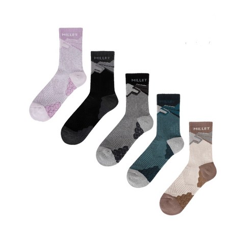 밀레 MILLET 단목 산행양말 아웃도어양말 남자등산양말 여자등산양말, 리버블루
