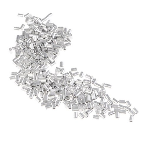 1000pcs 4 크기 단일 배럴 압착 슬리브 낚싯줄 용 미니 알루미늄 압착 슬리브 커넥터 키트, 실버
