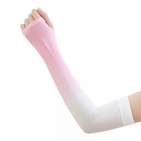 아이스 슬리브 그라데이션 여름 자외선 차단 아이스 실크 아웃도어 남녀 얇은 커플 아이스 토시, 베이지, 한 켤레