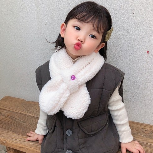 블루릴리 아동용 양털 뽀글이 목도리