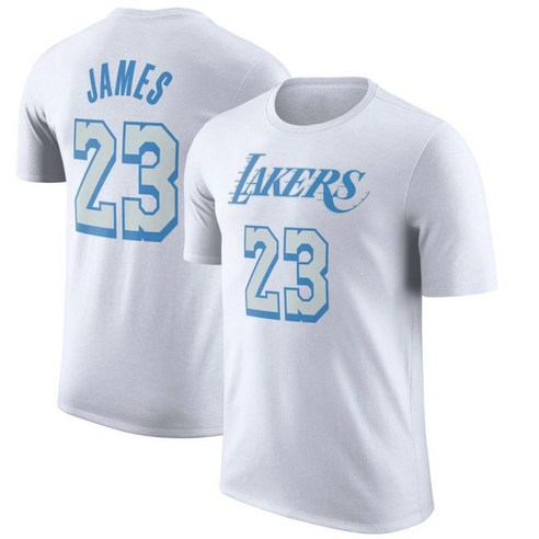 르브론 제임스 23 LA 레이커스 NBA 흰 반팔 티 셔츠 빅사이즈 농구 커플 스웻 슈팅 져지 레이커즈 저지