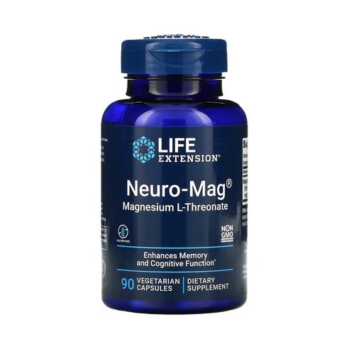 라이프익스텐션 Neuro-Mag 마그네슘 L-트레온산 Magnesium L-Threonate 베지 캡슐 90정, 1개