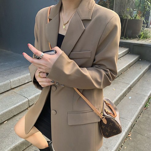 SAHINER 봄가을 여성 데일리룩 오버핏 테일러드 블레이저 재킷 LBWT08
