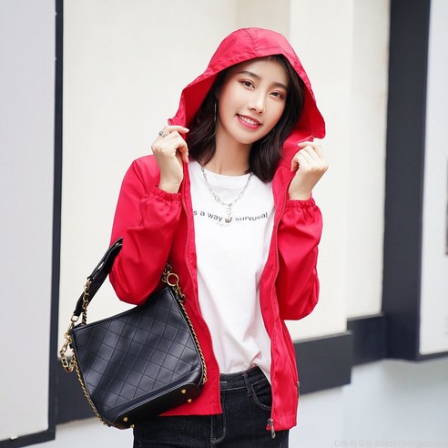 라오농 봄여름가을 숏기장 사파리 캐주얼자켓 여 트렌치사이즈 여성 후드집업 루즈핏 점퍼 +d2504LL