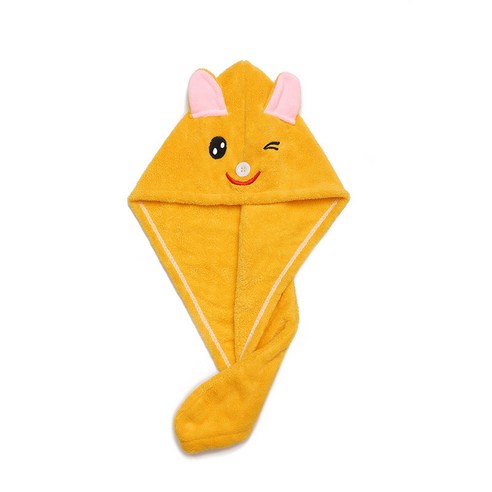 공주 모자 목욕 모자 마른 머리 모자, 기본값, 토끼, 노란색, 성인식.