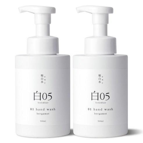 순백수 베르가못향 핸드워시 500ml, 2개