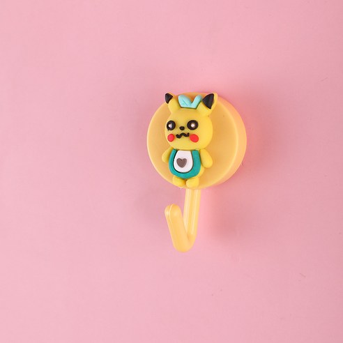 주방 애니메이션 갈고리 펀치 면제 강력 접착제 갈고리 벽걸이식 흔적 승중 창의 귀여운 애니메이션 갈고리, 피카츄