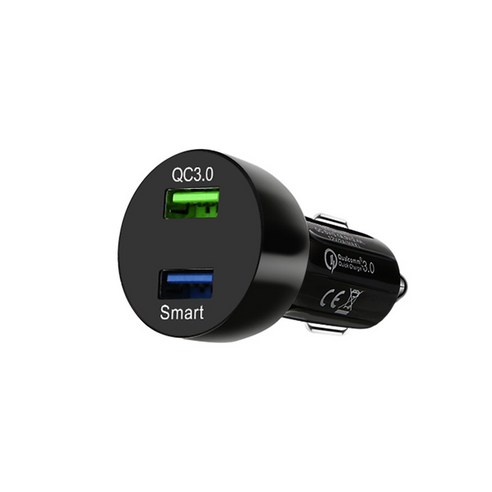 QC3.0 자동차 충전기 듀얼 usb 자동차 전화 충전기, B 새로운 디지털 없음 QC3.0 3.1A