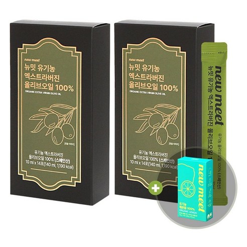 뉴밋 유기농 엑스트라버진 올리브오일 100%+레몬즙 1박스, 140ml, 2개