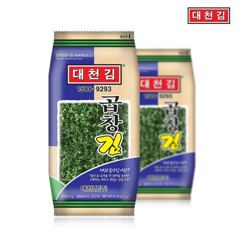 대천김 조미김 곱창김 도시락김 5g x 20봉/구운김/곱창도시락김, 단품