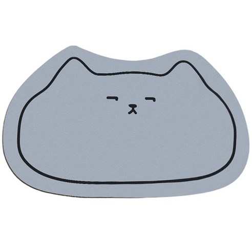 아이샤인 주방 욕실 부엌 고양이 규조토발매트, 블루, 블루