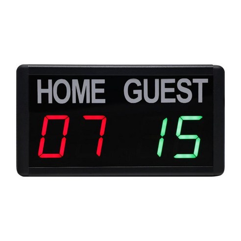 탁구 농구 배구 배드민턴 축구를 위한 휴대용 LED 점수 판 시계 전자 점수 판, 검은 색, 22x12x4cm, 알루미늄 합금