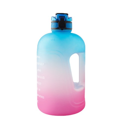 ANKRIC 물컵 3.78L 밀짚 커버 PETG 야외 스포츠 주전자 1 갤런 피트니스 물병, 블루 핑크