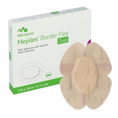 메피렉스 보더플렉스 타원형 7.8x10cm [대리점직영 광고심의필 정품] 병원용 욕창 궤양 상처 화상상처 찢어진상처, 4세트