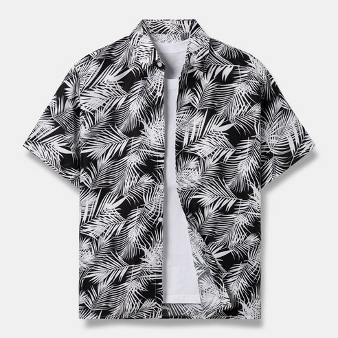 모니즈 M(95)~4XL(130) 빅사이즈 트로픽 나이트 하와이안 반팔 셔츠 남방 SHT404