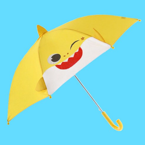 PINKFONG 스마일 47 시야확보 한폭투명 반자동 우산 유아 아동 어린이 키즈 캐릭터 핑크퐁 입체우산