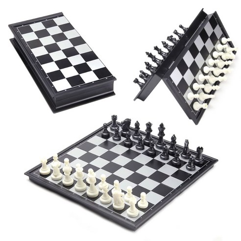 접이식 자석 체스 게임 휴대용 테이블 보드게임 가족놀이 서양장기, 자석 체스 세트