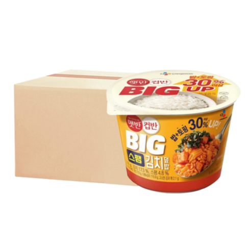 햇반 BIG 컵반 스팸김치덮밥, 328g, 10개