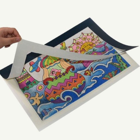 종이 액자 아이그림 보관 키핑 8절 스케치북 벽걸이 jun*371BD, 흰색