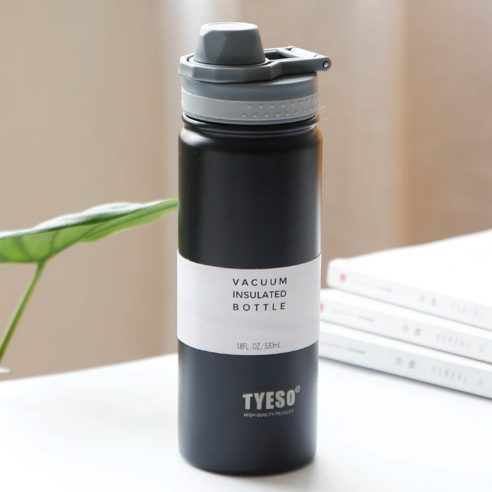 LoveSprout 물병 진공단열 스포츠 보틀 보온보냉 물병 530ml, 1개, 블랙