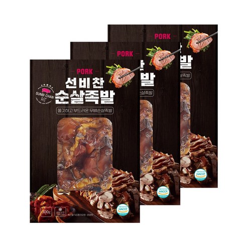 선비찬 무뼈순살족발 300g X 4봉 +새우젓3봉세트증정, 4개