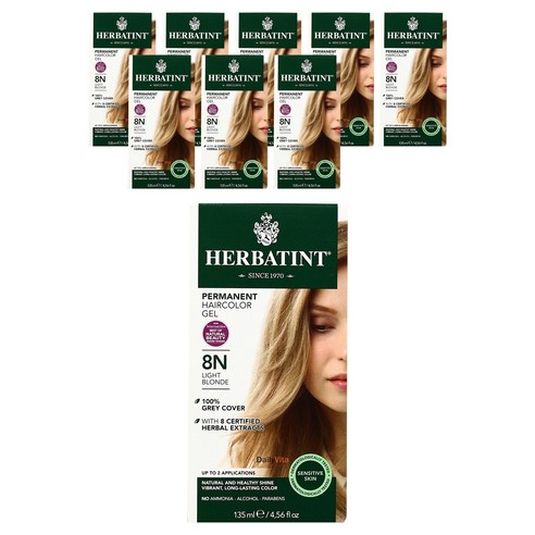 허버틴트 퍼머넌트 허벌 헤어컬러 젤 135ml, Light Blonde, 9개